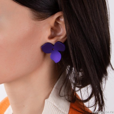 Серьги Nuance, Nuance, асимметричные, с цветными лепестками, NFN-23.03-035 серебристый