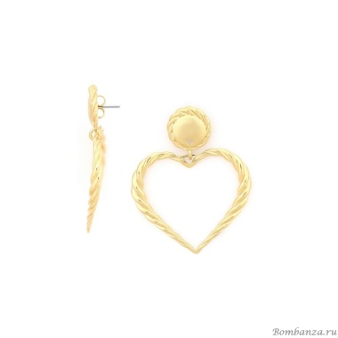 Серьги Ori Tao, Merida, с сердцем, OT24.2-12-32045 золотистый