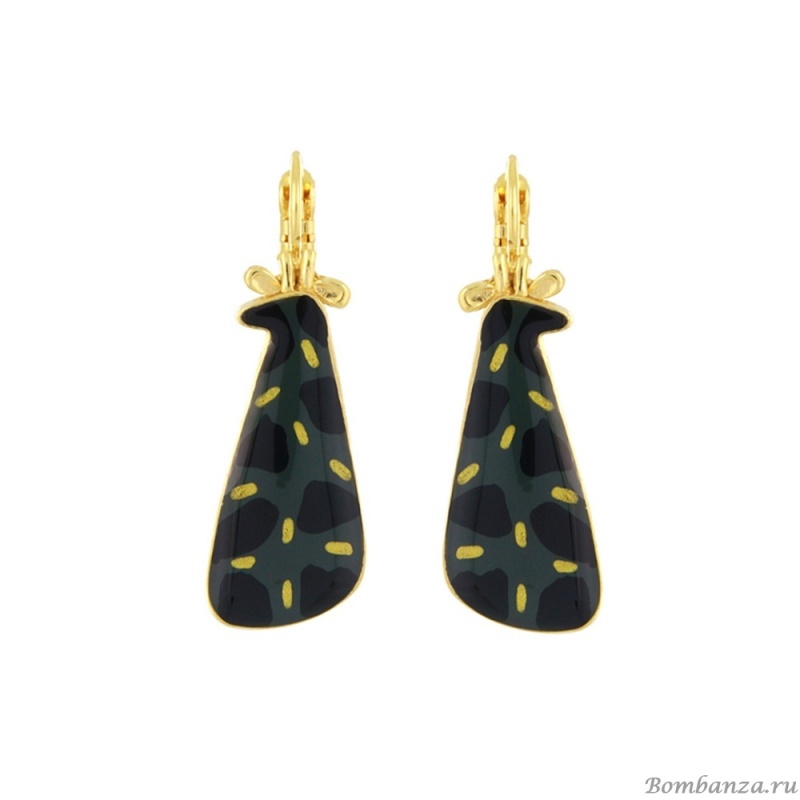 Серьги TARATATA, Zebra, цветная смола, узоры, золотая краска, TT-H25-04720-207 зеленый