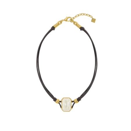 Колье VIDDA, Lily, кожаное, с кристаллом Swarovski, VD25.1-02081 хрустальный, 55см