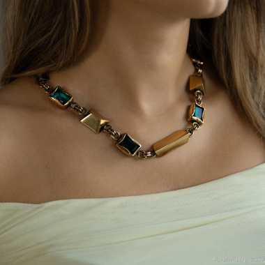 Колье Thot Gioielli, с рейнстоунами, TG25.1-CLV93 золотистый