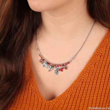 Колье TARATATA, Woody, со смолой, бусинами и слюдяным порошком, TT-H24-10115-103 красный Колье TARATATA, Woody, со смолой, бусинами и слюдяным порошком, TT-H24-10115-103 красный