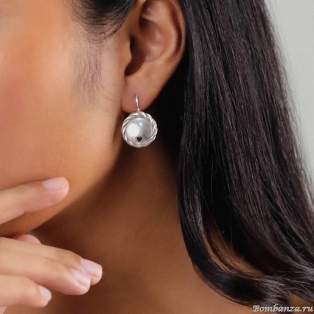 Серьги ORI TAO, Merida, крученые, OT24.2-12-32044 серебристый