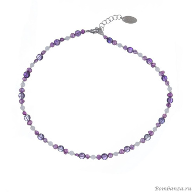 Колье Lanzerotti, Glicine, аметист, жемчуг, лунный камень, LZ-24.04-196 фиолетовый