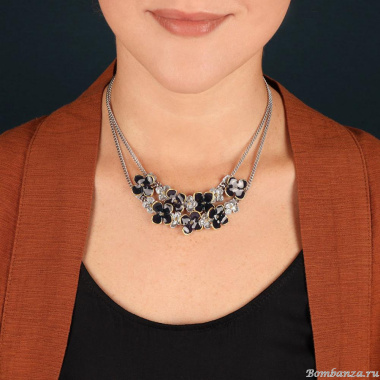 Колье TARATATA, Hortensia, смола, золотая краска, микрошарики, TT-H25-13121-109 фиолетовый