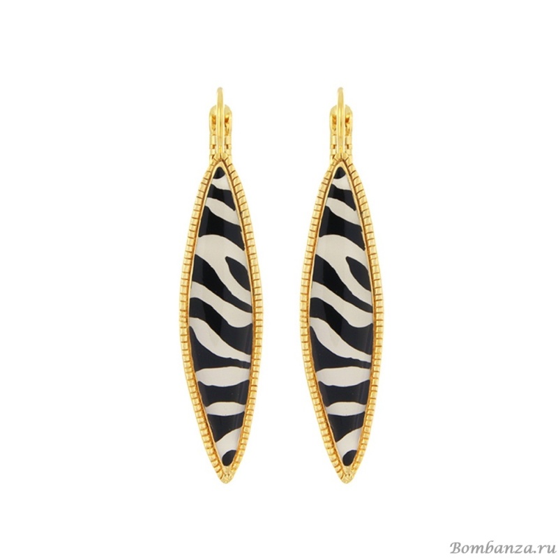 Серьги TARATATA, Zebra, с цветной смолой и узорами, TT-H25-04730-202 черный