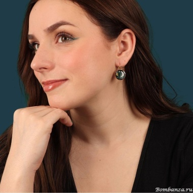 Серьги TARATATA, Clair de lune, со смолой, краской,слюдяной пудрой, TT-H24-04732-207 зеленый Серьги TARATATA, Clair de lune, со смолой, краской,слюдяной пудрой, TT-H24-04732-207 зеленый