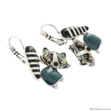 Серьги TARATATA, Raton lover, цветная смола, бусины, слюдяная пудра, TT-T25-03710-104 серый