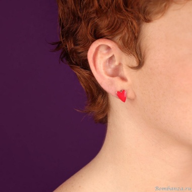 Серьги TARATATA, Diva, в форме сердца, со смолой, TT-E25-04937-103 красный Серьги TARATATA, Diva, в форме сердца, со смолой, TT-E25-04937-103 красный