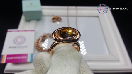 Кольцо Qudo, Tivola Light peach 17.8 мм 631625/17.8 BR/RG