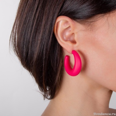 Серьги Moon Paris, Lorian, полукольца из каучука, ML-23.03-034 розовый Серьги Moon Paris, Lorian, полукольца из каучука, ML-23.03-034 розовый