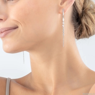 Серьги Coeur de Lion, White-Silver, 6005/21-1417 Серьги Coeur de Lion, White-Silver, 6005/21-1417