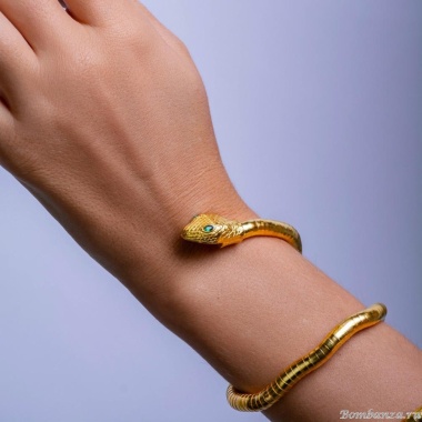 Браслет-колье Moon Paris, в форме змеи, с кристаллами, Mo-Y24.11-077 золотистый Браслет-колье Moon Paris, в форме змеи, с кристаллами, Mo-Y24.11-077 золотистый