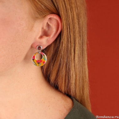 Серьги TARATATA, Sirocco, с цветной смолой и агатом, TT-W24-07983-10M серебристый