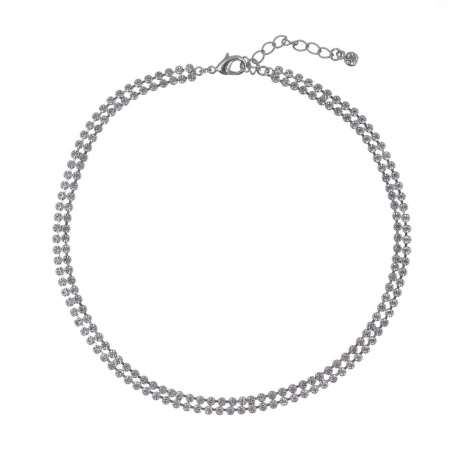 Чокер Moon Paris, Bohemia, двойной, с кристаллами, MB-23.04-019 серебристый