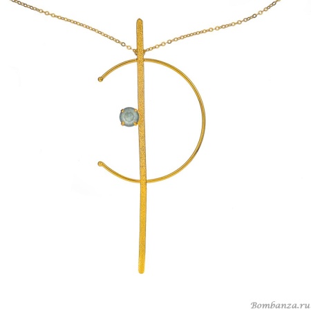 Колье Catherine Bijoux, Half moon, с кристаллом, CB25.1-5355AG мятный