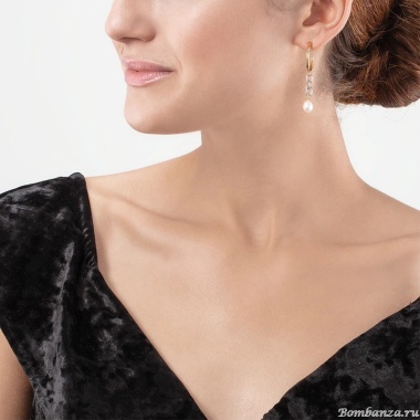 Серьги Coeur de Lion, bicolor, 1104/21-1426 Серьги Coeur de Lion, bicolor, 1104/21-1426