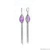Серьги Lanzerotti, Iris, с аметистом и цепями, LZ-26.03-071 фиолетовый