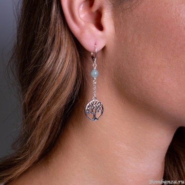Серьги Lanzerotti, Ispirazione, жад, подвеска-дерево, LZ-24.10-425 зеленый Серьги Lanzerotti, Ispirazione, жад, подвеска-дерево, LZ-24.10-425 зеленый