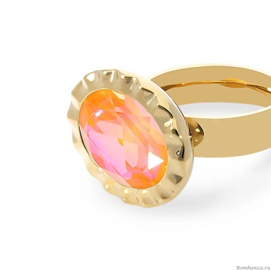 Кольцо Qudo, TIVOLA UNICA big (G/P) Crystal orange ignite 56, 688430 Кольцо Qudo, TIVOLA UNICA big (G/P) Crystal orange ignite 56, 688430