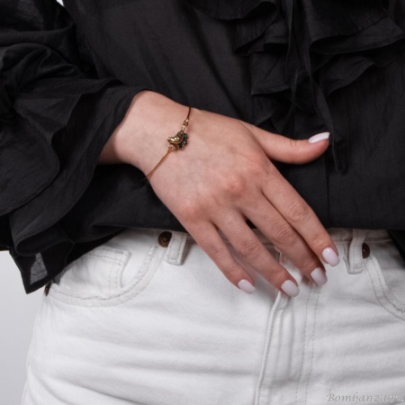 Браслет Alcozer&J, птичка с изумрудом, AL2406-B4558C