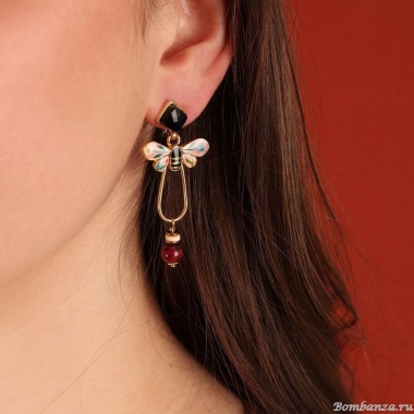 Серьги TARATATA, La via en rose, со смолой,краской,бусинами и агатом, TT-H24-06947-205 розовый Серьги TARATATA, La via en rose, со смолой,краской,бусинами и агатом, TT-H24-06947-205 розовый