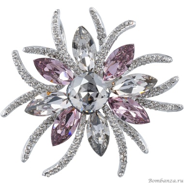 Брошь Самоцвет Чешский
горный хрусталь, BR13756M V/S