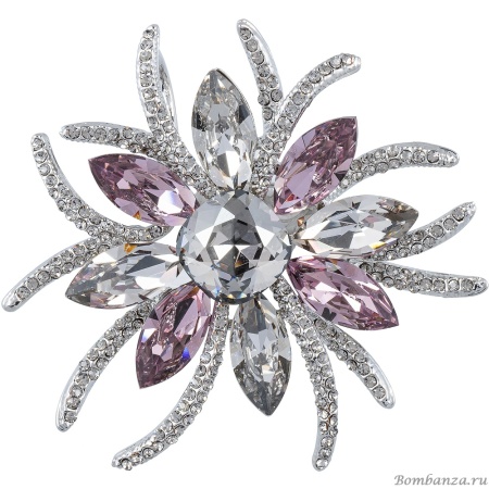 Брошь Самоцвет Чешский
горный хрусталь, BR13756M V/S