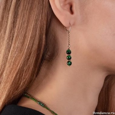 Серьги Lanzerotti, Verde, с тигровым глазом и гематитом, LZ-24.12-561 зеленый Серьги Lanzerotti, Verde, с тигровым глазом и гематитом, LZ-24.12-561 зеленый