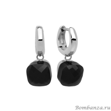 Серьги Qudo, Firenze jet 300138 BW/S Серьги Qudo, Firenze jet 300138 BW/S