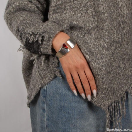 Браслет Tra-la-ra, Odisea, кафф, с кристаллом, TLR24-237P009 красный