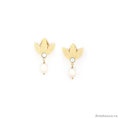 Клипсы Franck Herval, Merry, с кристаллом Swarovski и жемчугом, FH24.2-11-68953 золотистый