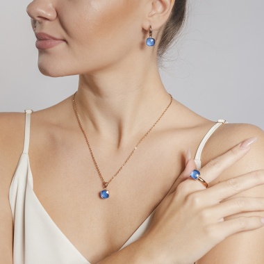 Кольцо Qudo, Firenze ocean 18.5 мм 612126 BL/RG Кольцо Qudo, Firenze ocean 18.5 мм 612126 BL/RG