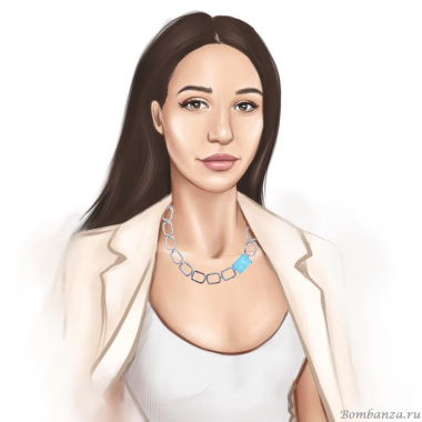 Колье Estrosia, кристалл Параиба, ES-CLG11-2A аквамариновый