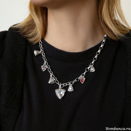 Колье Ciclon, Fortuna, с кристаллами, CN-251807 серый