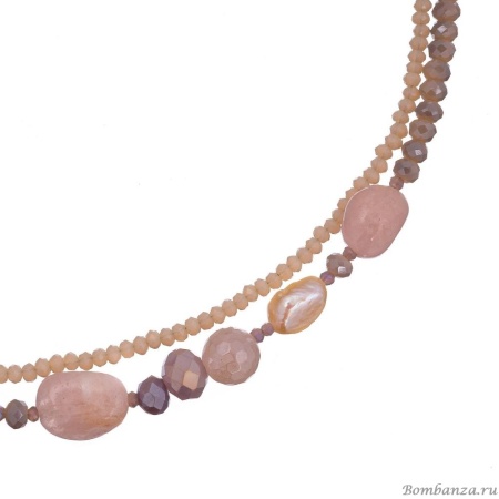 Колье Lanzerotti, Alba, морганит, жемчуг, авантюрин, кристаллы, LZ-24.02-068 розовый