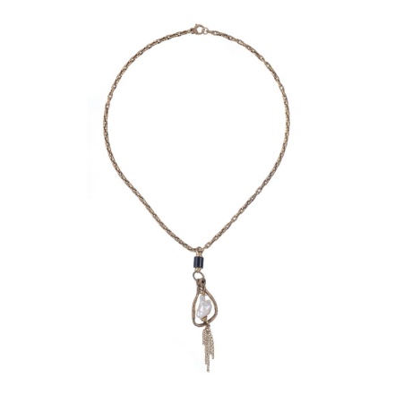 Колье Alcozer&J, с агатом и жемчугом, AL-C68BJ25-R белый