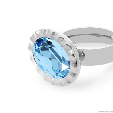 Кольцо Qudo, TIVOLA UNICA big (S/P) Aquamarine 54, 686503 Кольцо Qudo, TIVOLA UNICA big (S/P) Aquamarine 54, 686503
