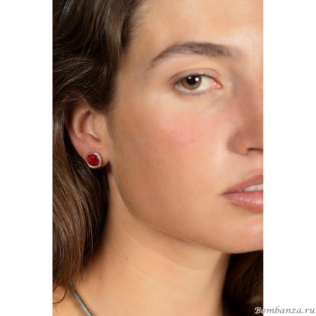 Пуссеты Ciclon, Solitario, с кристаллом Swarovski, CN-EMO608 красный