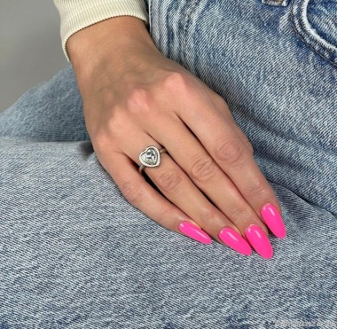 Кольцо Moon Paris, Ringo Queen, в форме сердца, с кристаллом, MRQ-23.12-071 хрустальный, 16,5