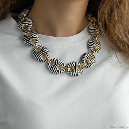 Колье Francesca Bianchi, с эмалью, FB25.2-BS19 золотистый