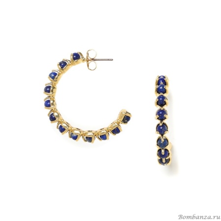 Серьги Nature Bijoux, Opera, полукольца, с лазуритом, NB23.2-12-78904 синий