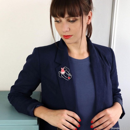 Брошь Taratata, Cochon, с цветной смолой, TT-T21-02202-105 (розовый)