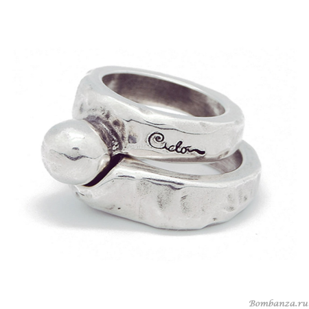 Кольцо Ciclon, двойное, металл, CN-005251 серебристый, 17,5