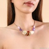 Колье Nature Bijoux, St.Barth, аметист, ракушки, семя бодхи, агат, NB24.2-15-43232 фиолетовый