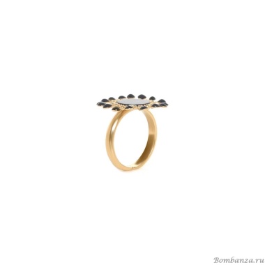 Кольцо Franck Herval, Lauryne, разъемное, с агатом и перламутром, FH25.2-19-63760 черный