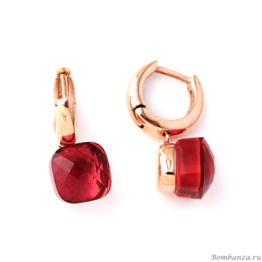Серьги Qudo, Firenze, красно-розовые, 300098 R/RG, красный Серьги Qudo, Firenze, красно-розовые, 300098 R/RG, красный