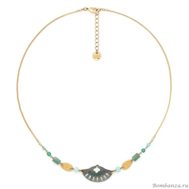 Колье Franck Herval, Talulah, аквамарин, амазонит, авантюрин,перламутр, FH24.2-15-64011 золотистый