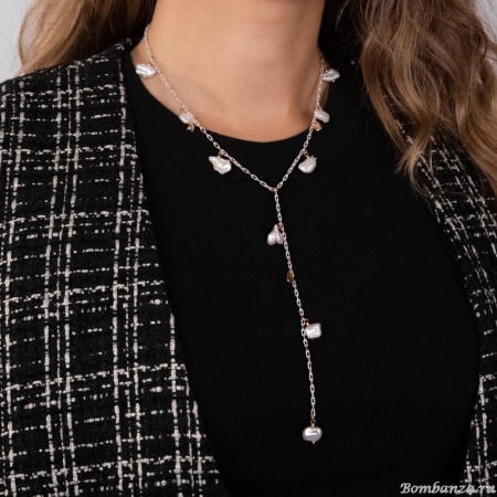 Колье Lanzerotti, Splendore, с жемчугом, LZ-24.08-311 белый