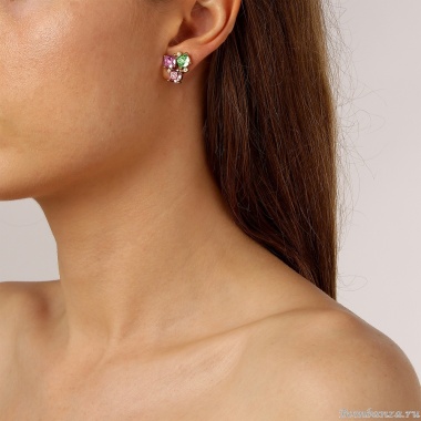 Серьги Dyrberg Kern, VIENA SG ROSE/GREEN, 420101 Серьги Dyrberg Kern, VIENA SG ROSE/GREEN, 420101